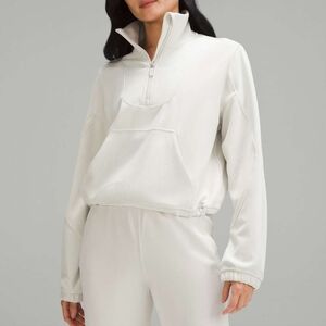 LULULEMON Brushed Softstreme Ribbed Half Zip Bone 2023 Size 6